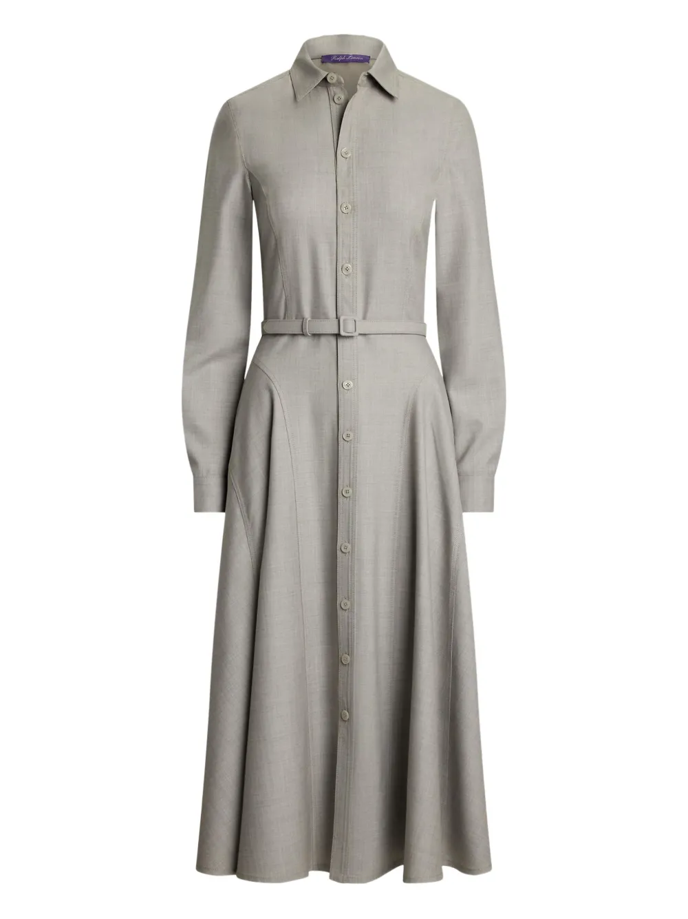 Ralph Lauren Collection Blousejurk met knopen en ceintuur Grijs