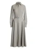 Ralph Lauren Collection button-front belted shirt midi dress - Grey