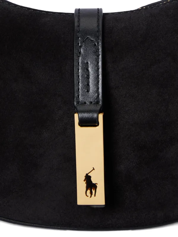Polo Ralph Lauren Bolsa De Ombro Em Camurça | Preto | FARFETCH BR