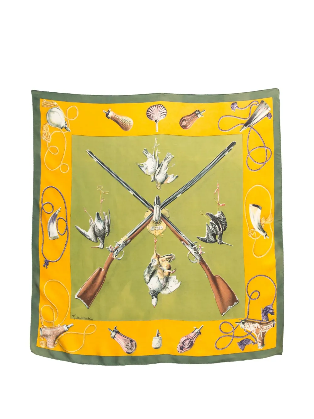 Hermès Pre-Owned mascada Les Fusils 1961 en colaboración con H. de Linarès | Hombre | Image 2