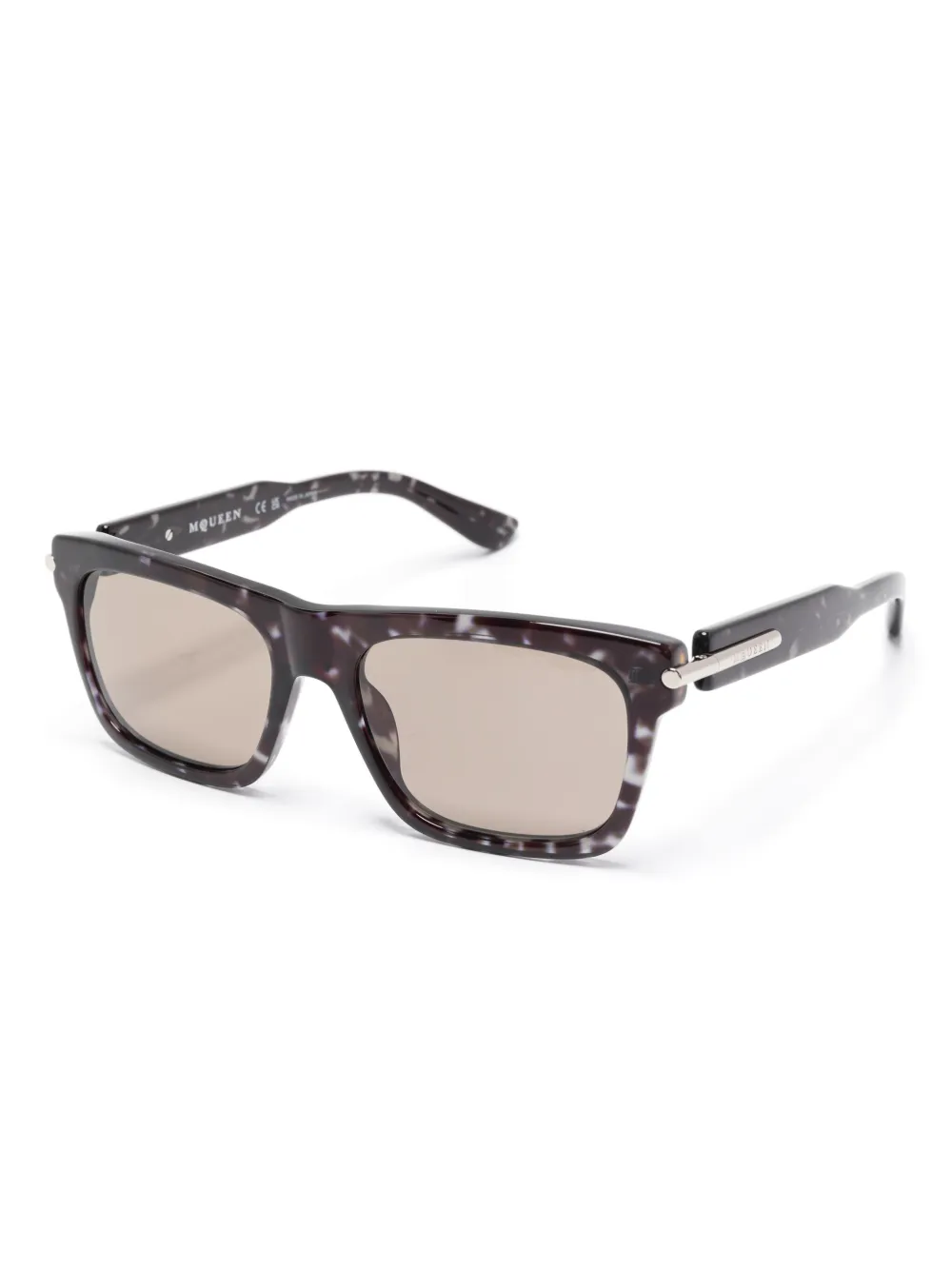 Alexander McQueen Eyewear Zonnebril met vierkant montuur Zwart