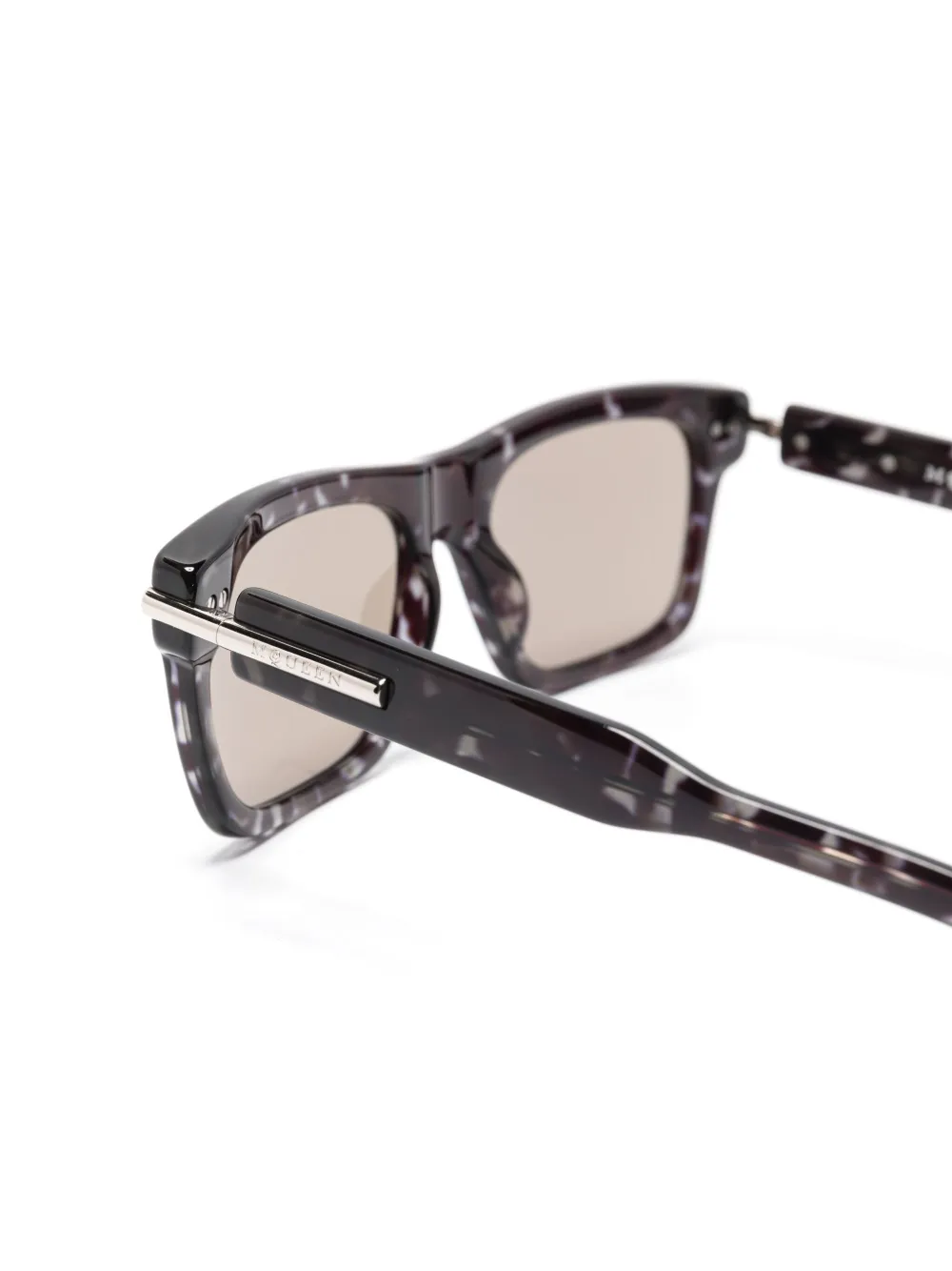 Alexander McQueen Eyewear Zonnebril met vierkant montuur Zwart