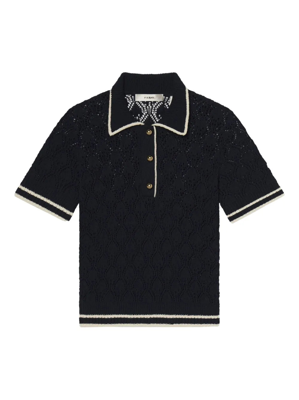 Frame Knitted Polo Top