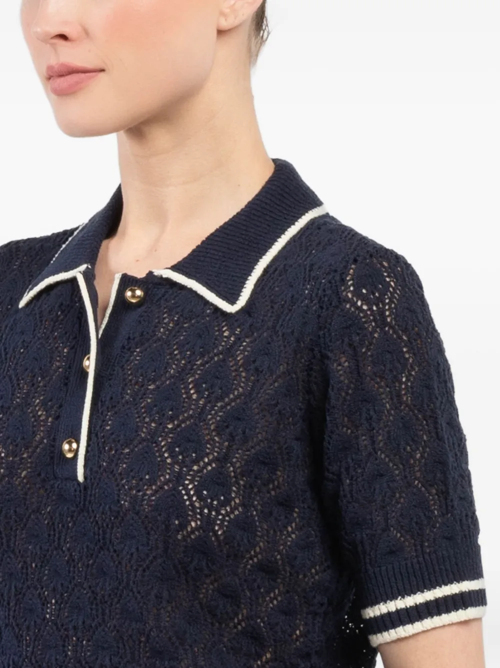 FRAME KNITTED POLO TOP