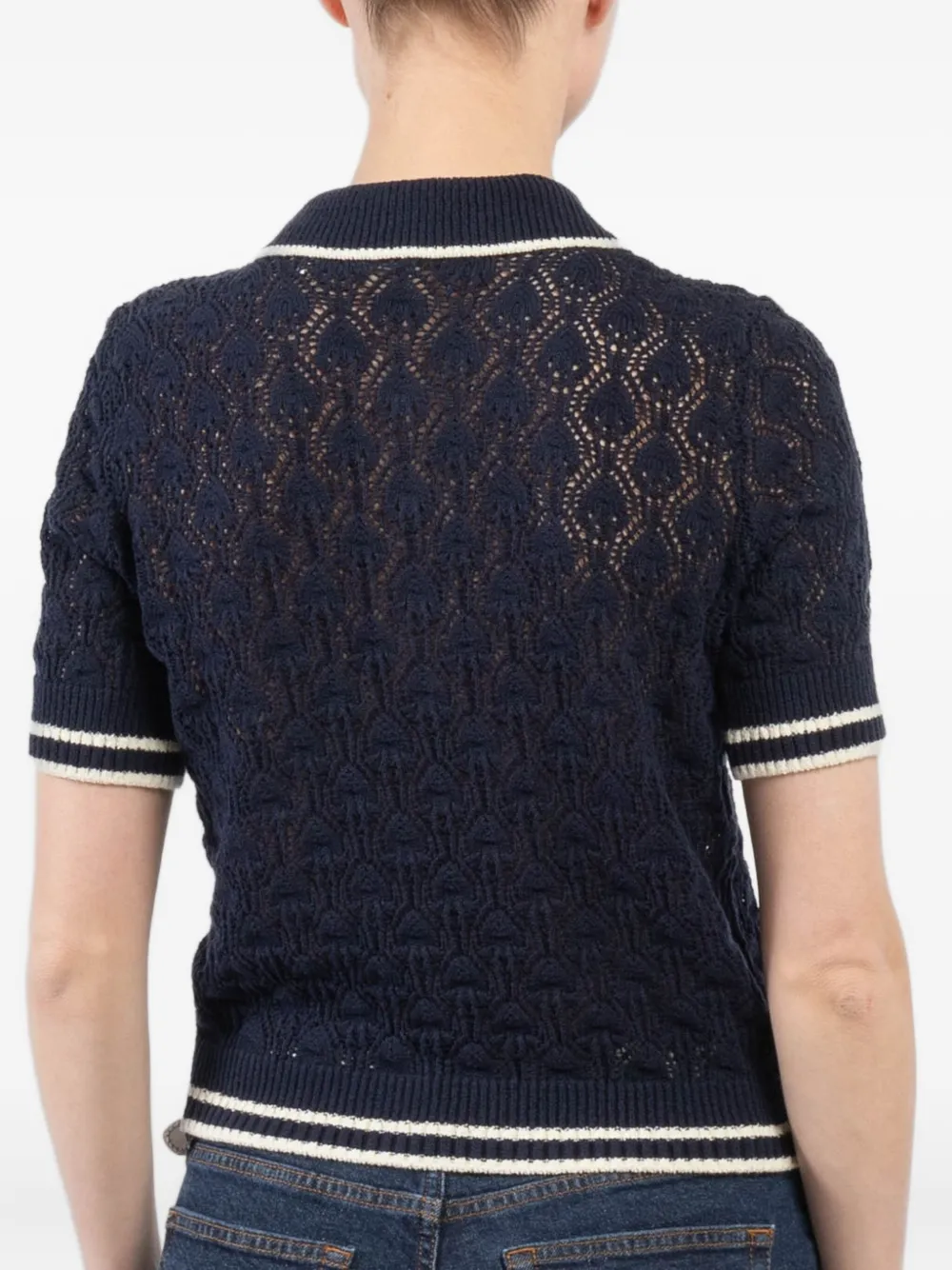 FRAME KNITTED POLO TOP