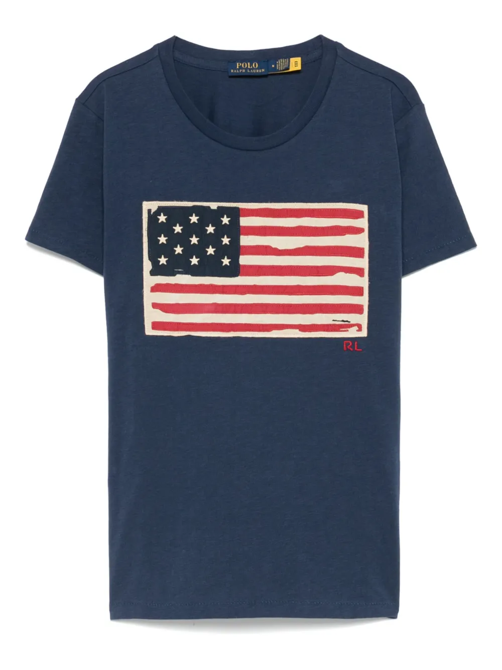 Polo Ralph Lauren flag-appliqué T-shirt - ブルー Polo Ralph Lauren flag-appliqué T-shirt - ブルー