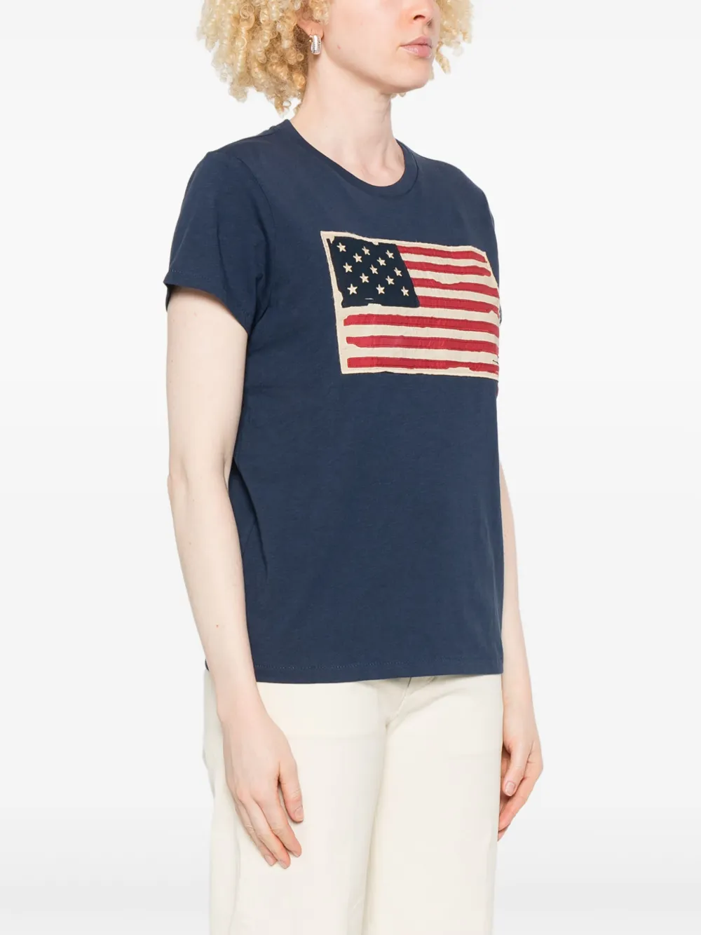 Polo Ralph Lauren T-shirt met vlagapplicatie Blauw