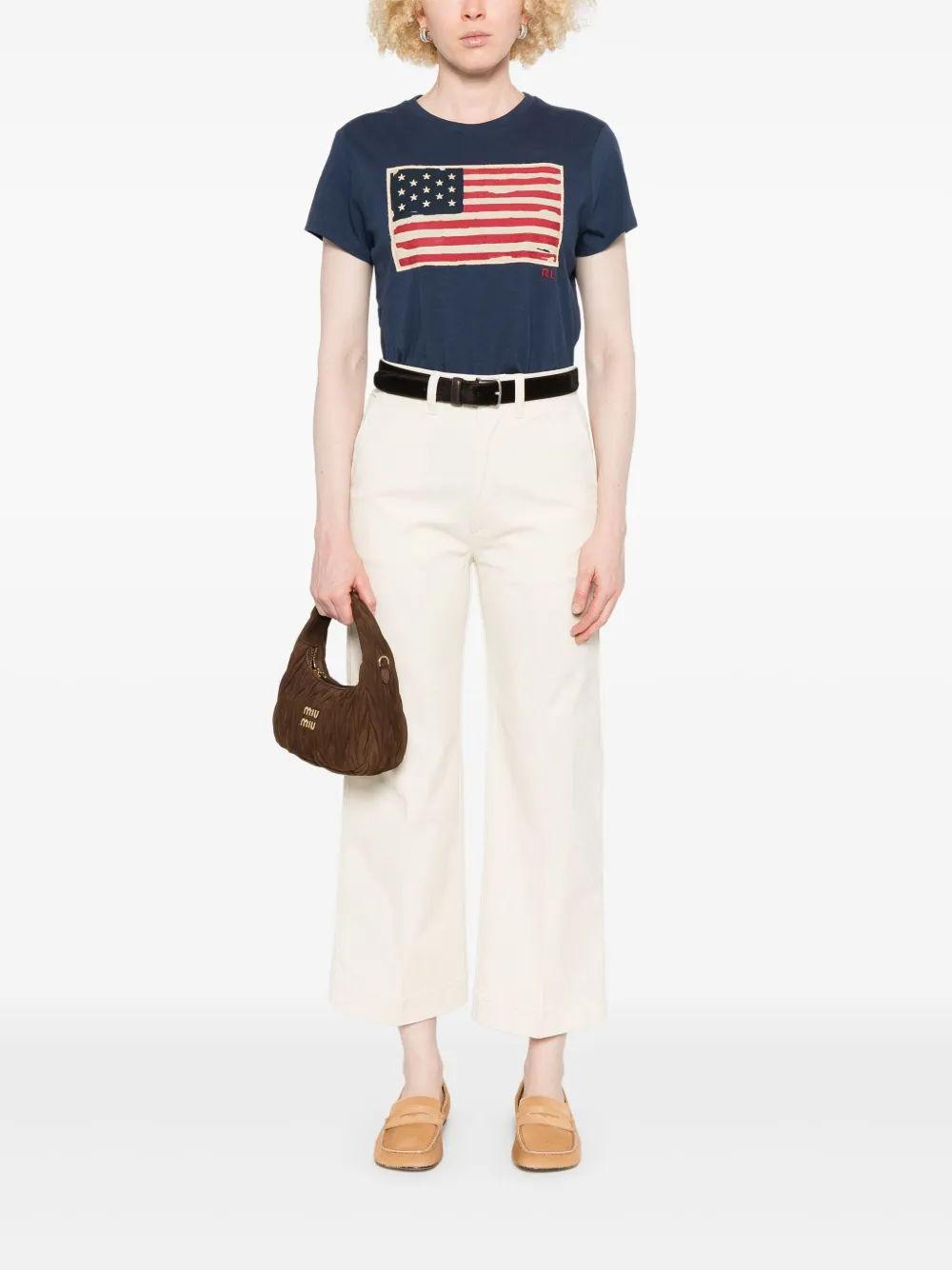 Polo Ralph Lauren T-shirt met vlagapplicatie Blauw