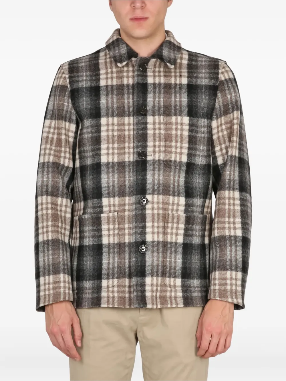 ASPESI checked-pattern buttoned shirt | marron | Image 1