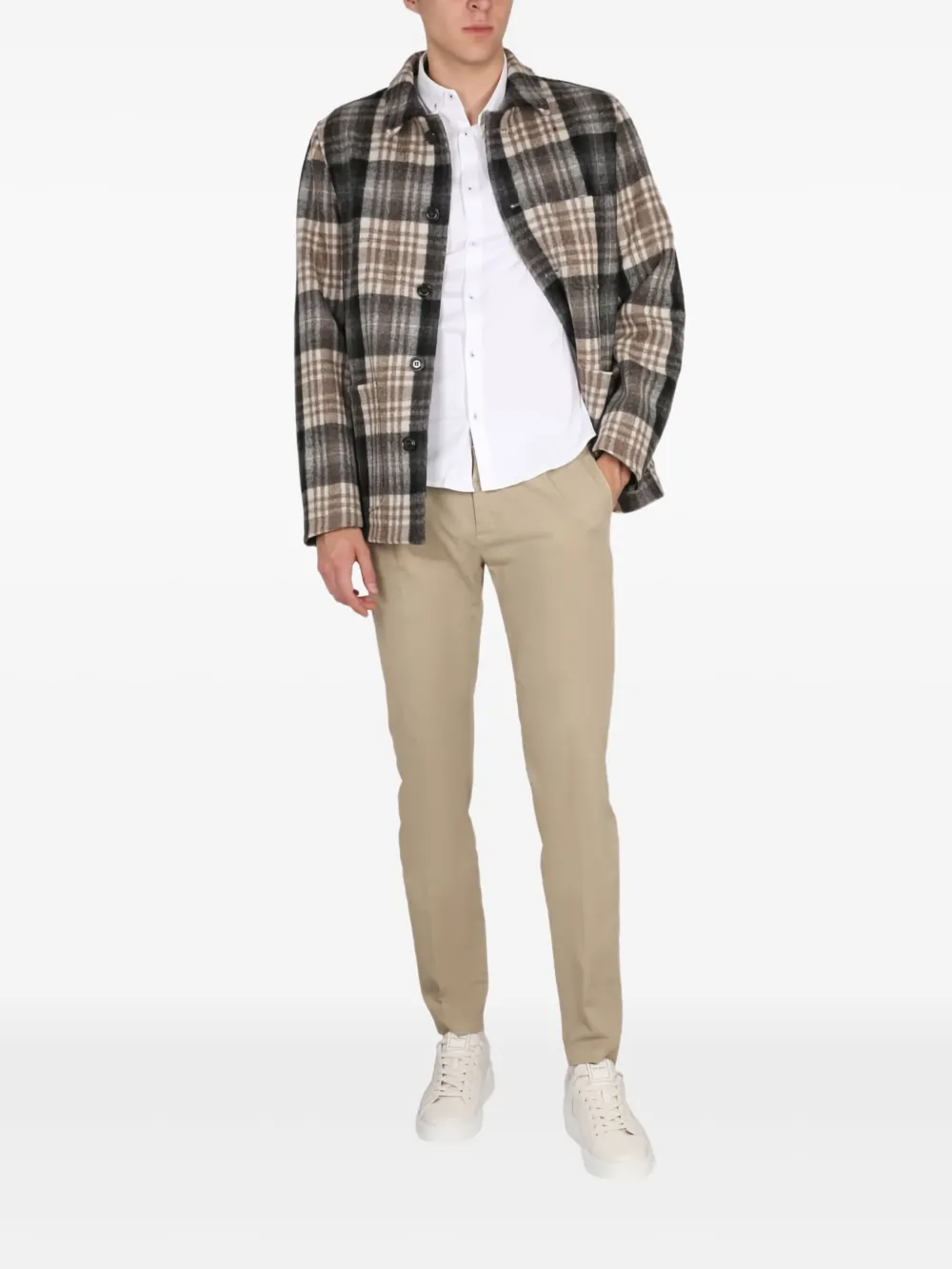 ASPESI checked-pattern buttoned shirt - Bruin