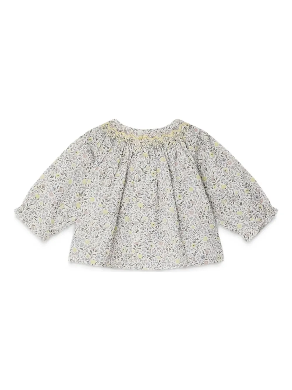 Bonpoint floral smocked top - Beige