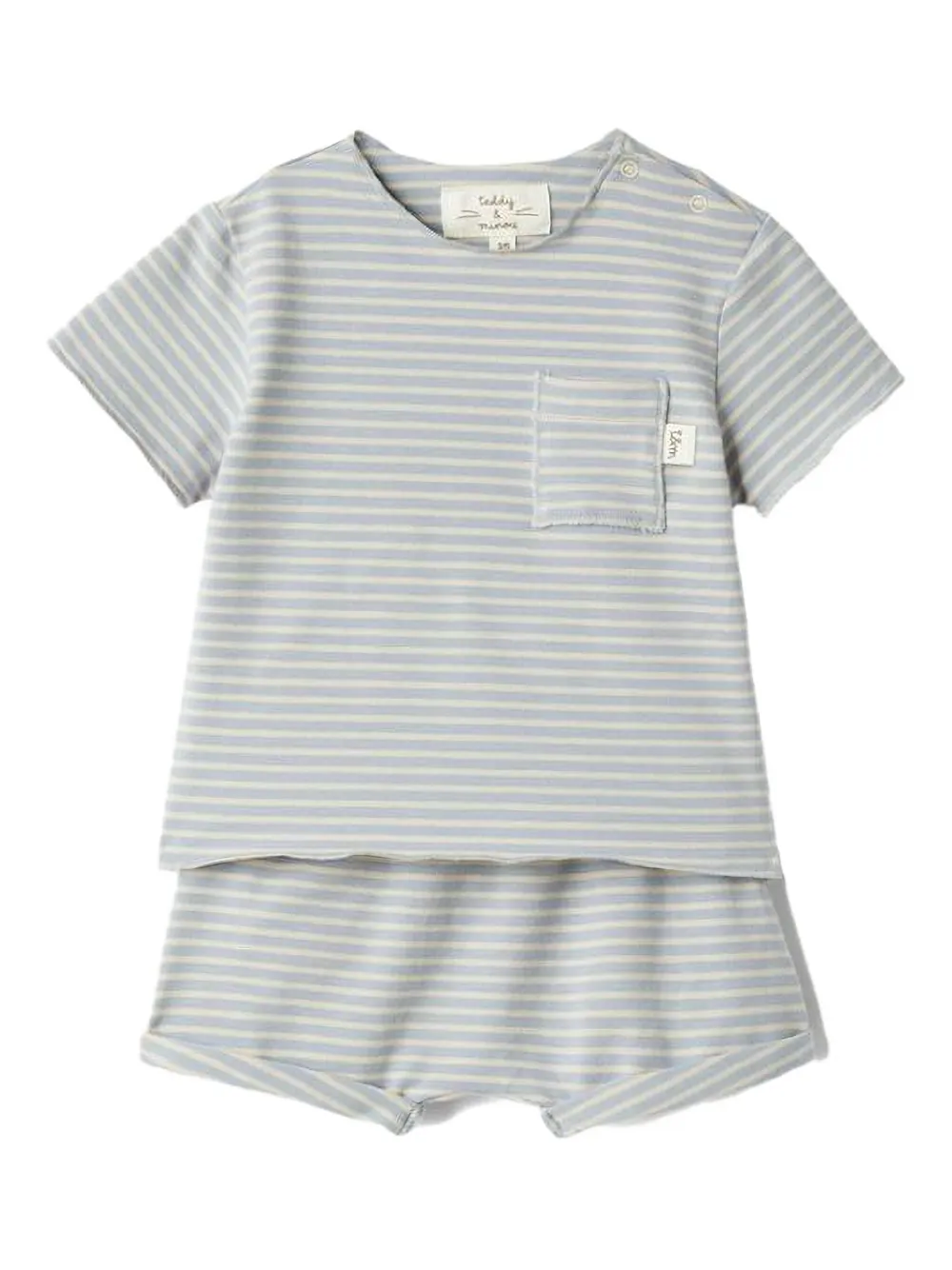 TEDDY & MINOU Gestreepte shortset met zak BLU