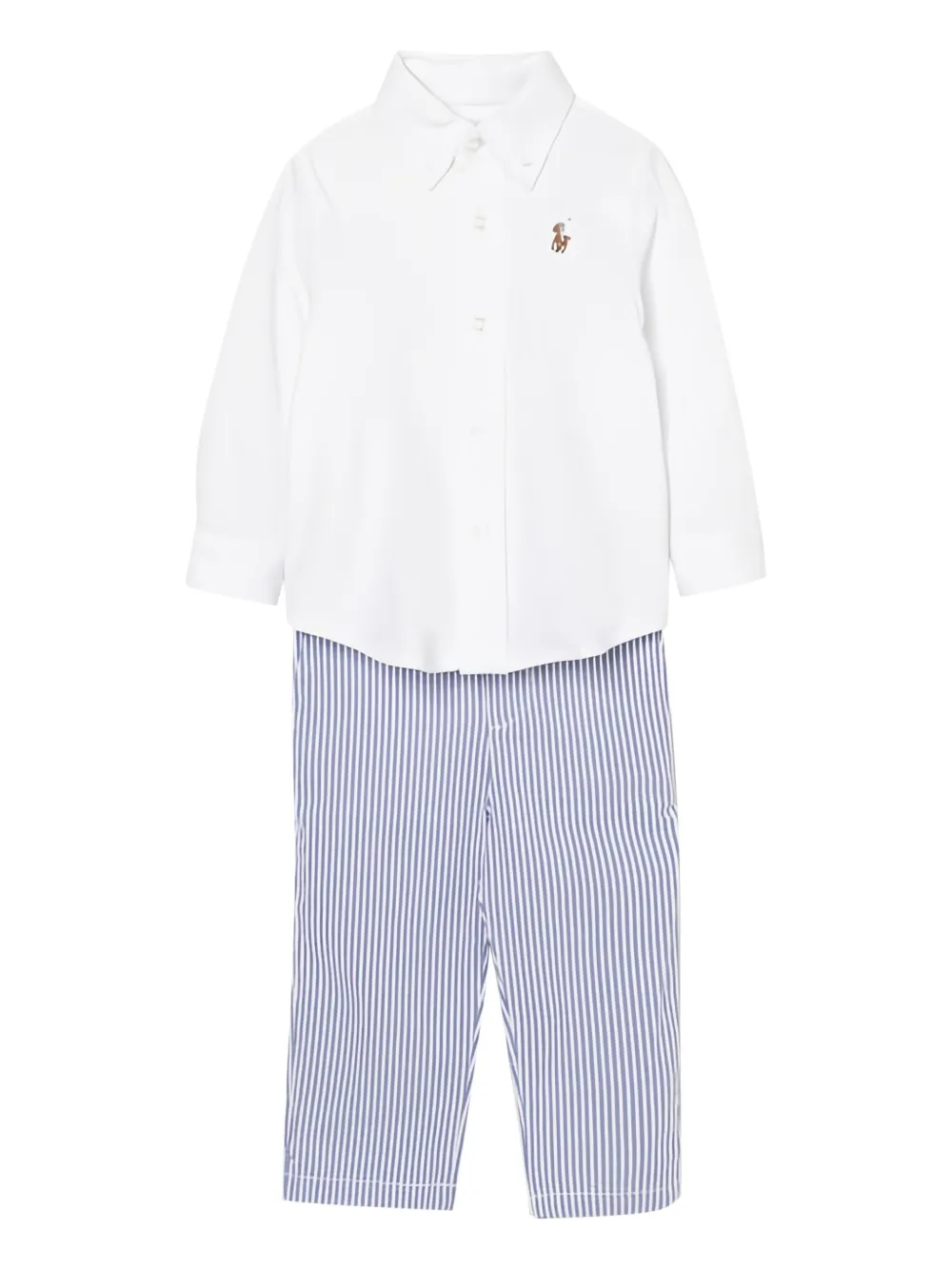 POLO RALPH LAUREN KIDS エンブロイダリーパンツ セット - ブルー POLO RALPH LAUREN KIDS エンブロイダリーパンツ セット - ブルー
