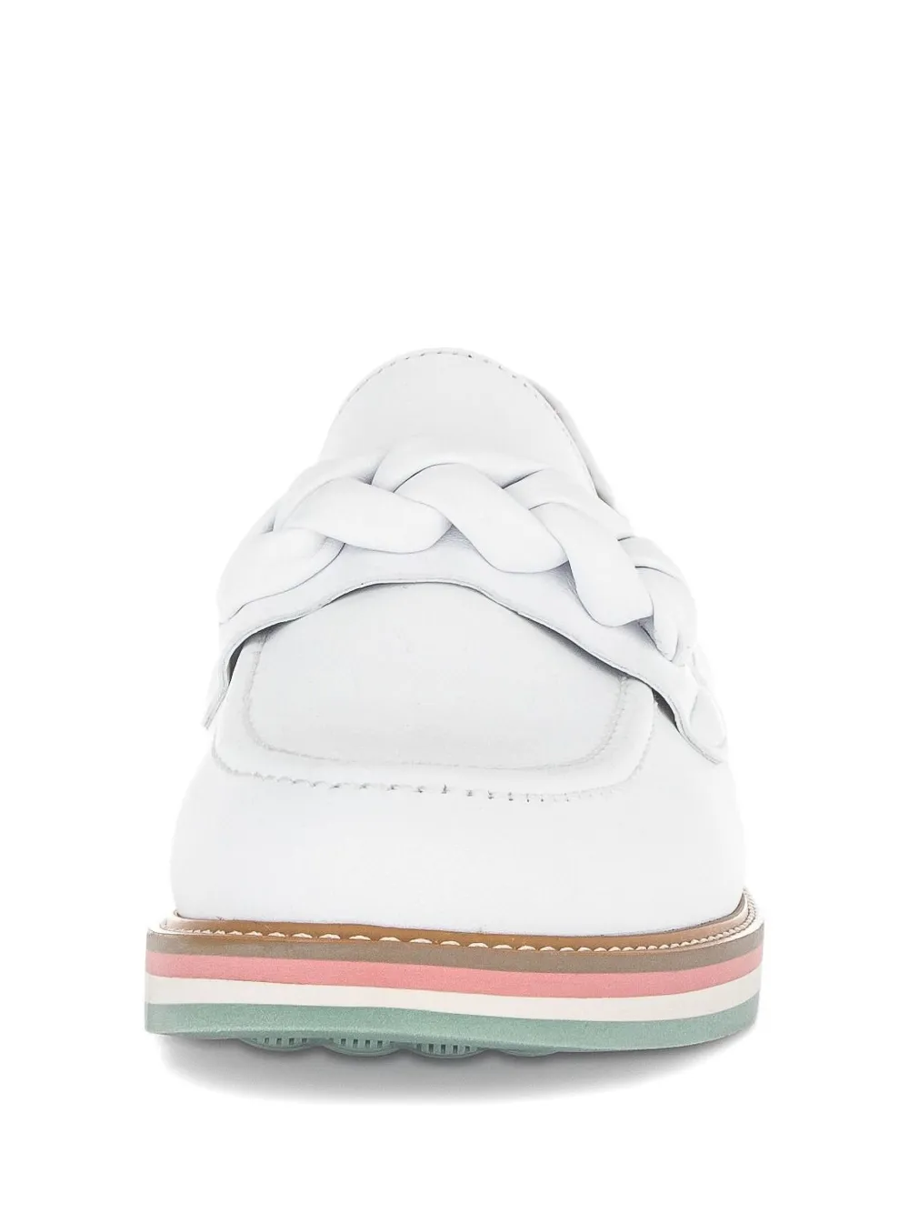 GABOR braided-detail leather loafers White