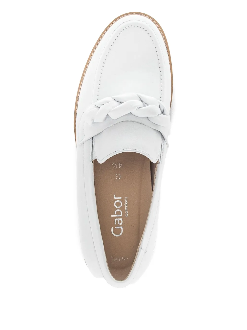 GABOR braided-detail leather loafers White