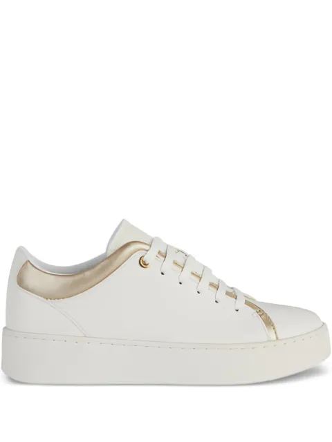 Geox metallic-panel lace-up sneakers