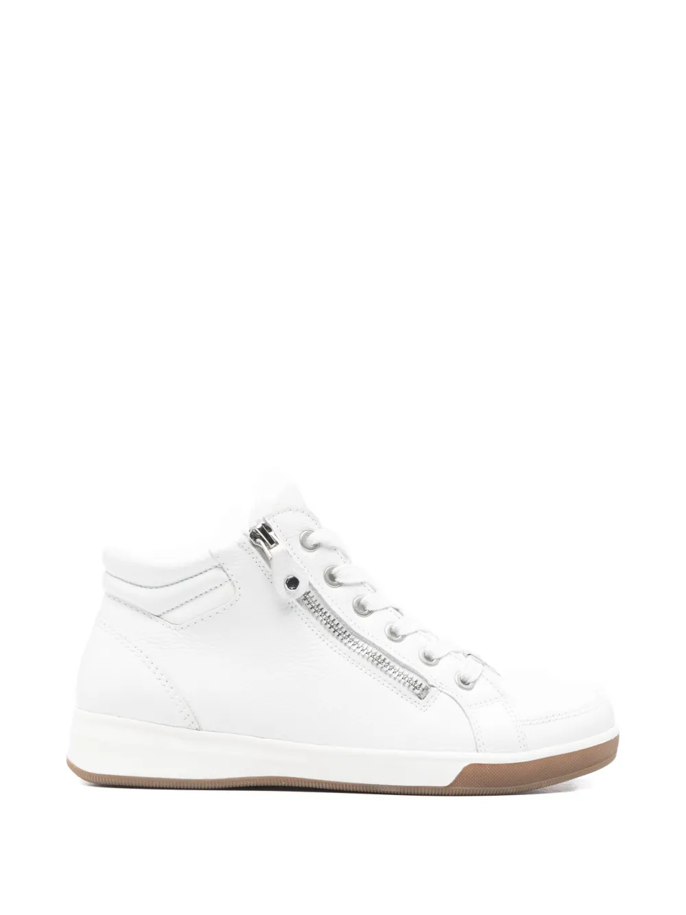 Ara Zip Leather Sneakers In White