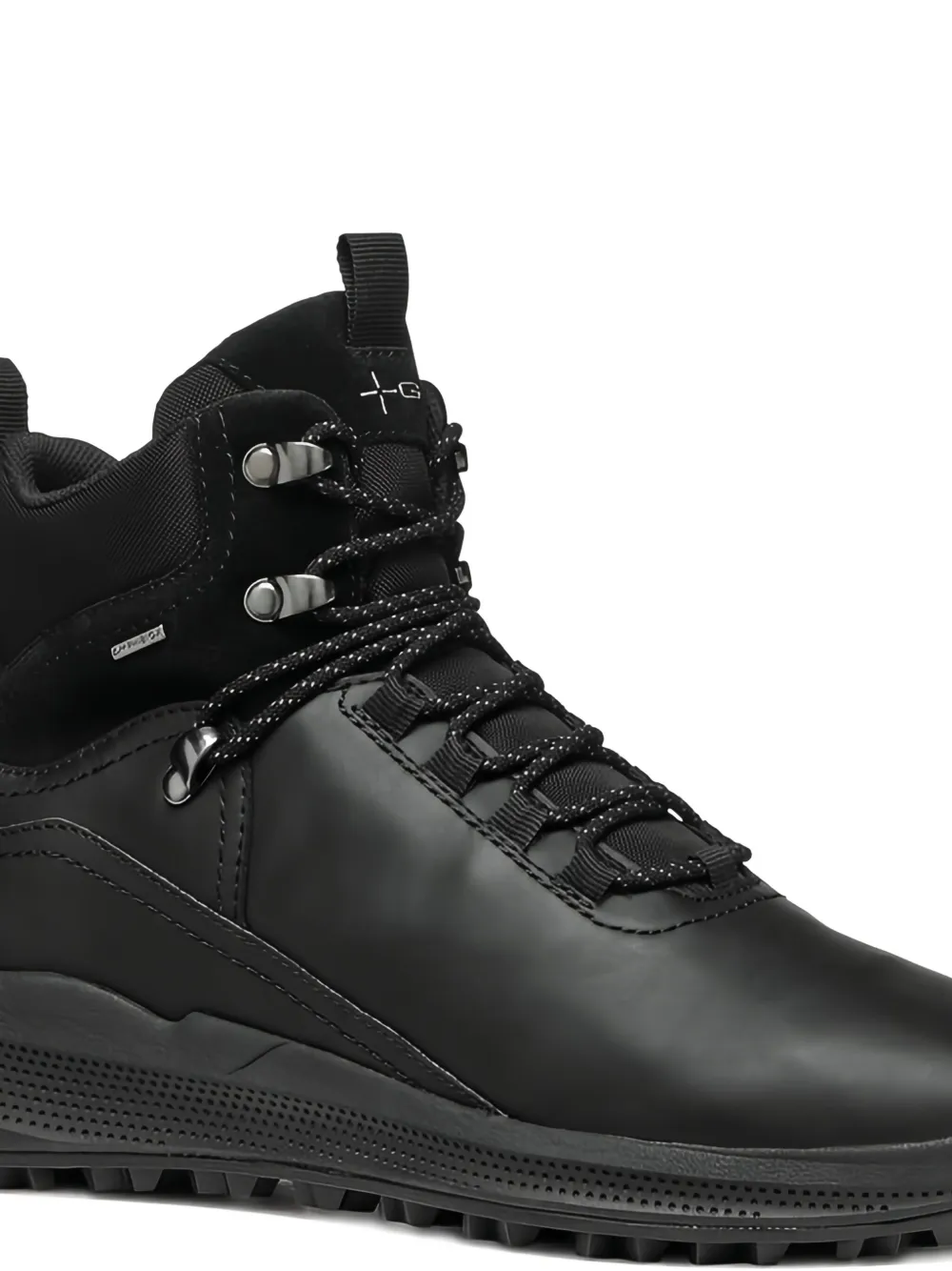 Geox lace-up leather boots Black