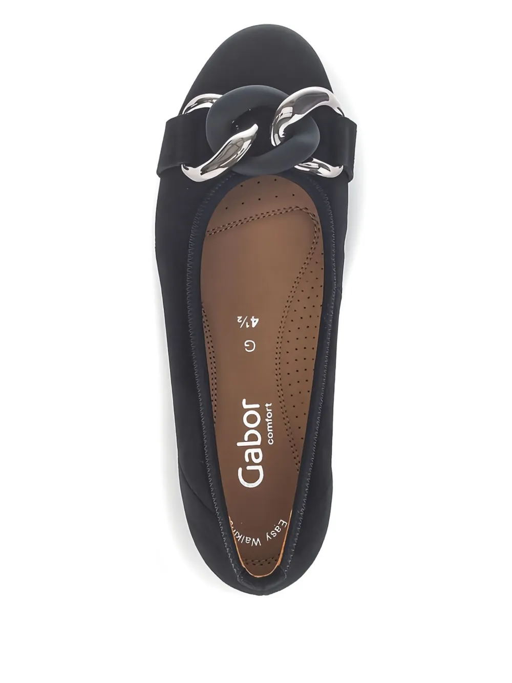 GABOR chain-link ballet flats Black