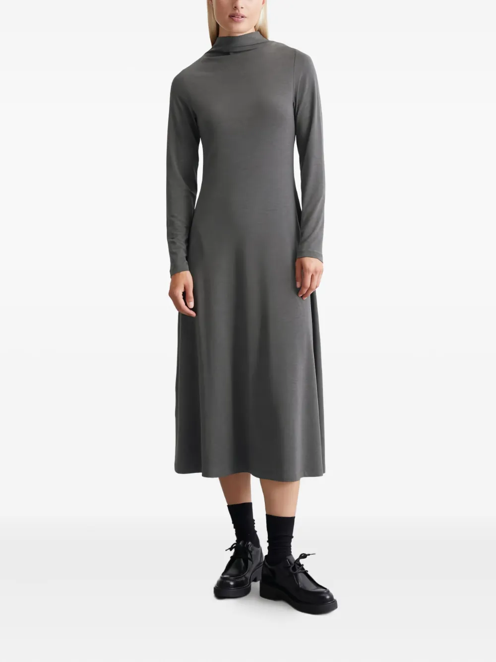 Marc O'Polo high-neck long-sleeve dress | Grey | Image 1