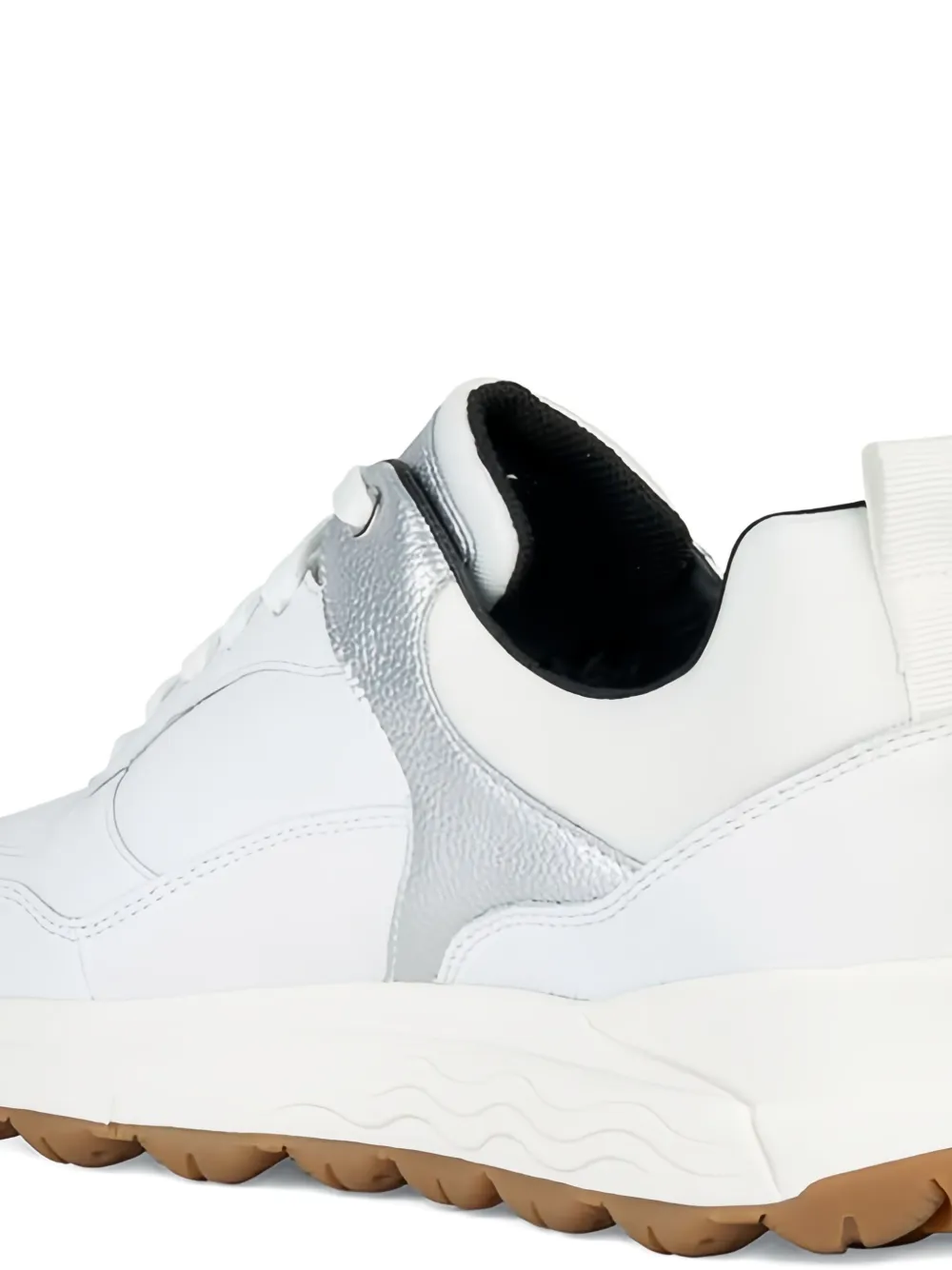 Geox Spherica 4x4 metallic-panel leather sneakers White