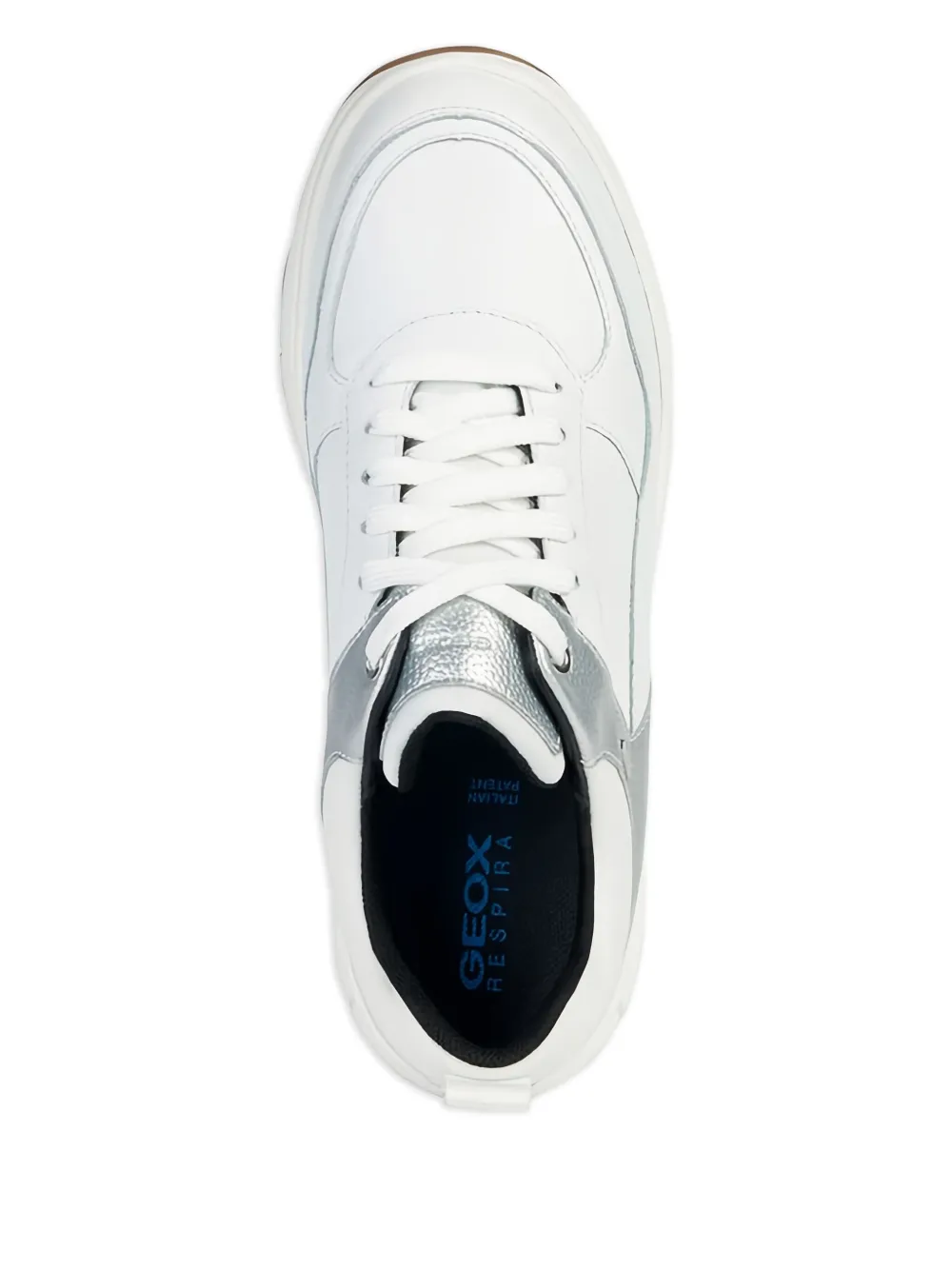 Geox Spherica 4x4 metallic-panel leather sneakers White
