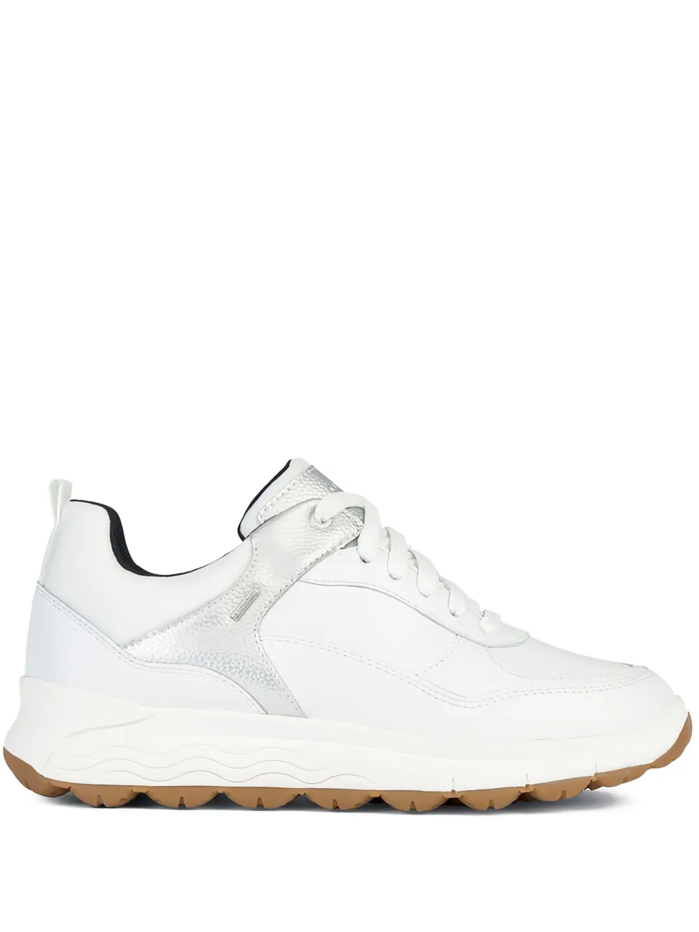 Geox Spherica 4x4 metallic-panel leather sneakers | White | Image 1