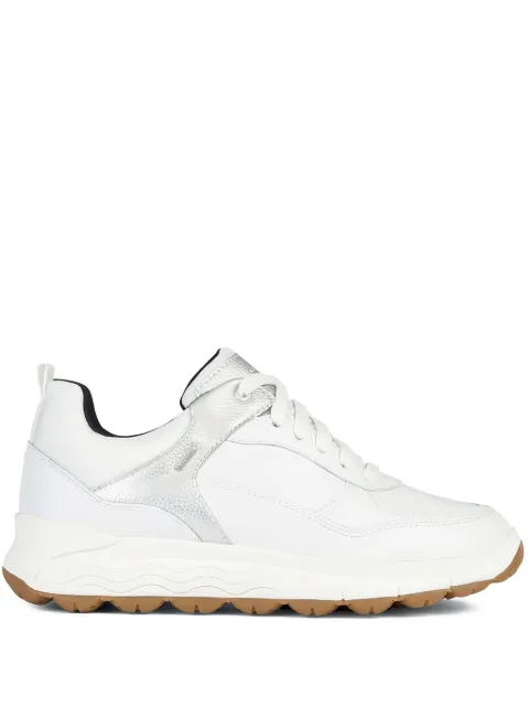 Geox Spherica 4x4 metallic-panel leather sneakers