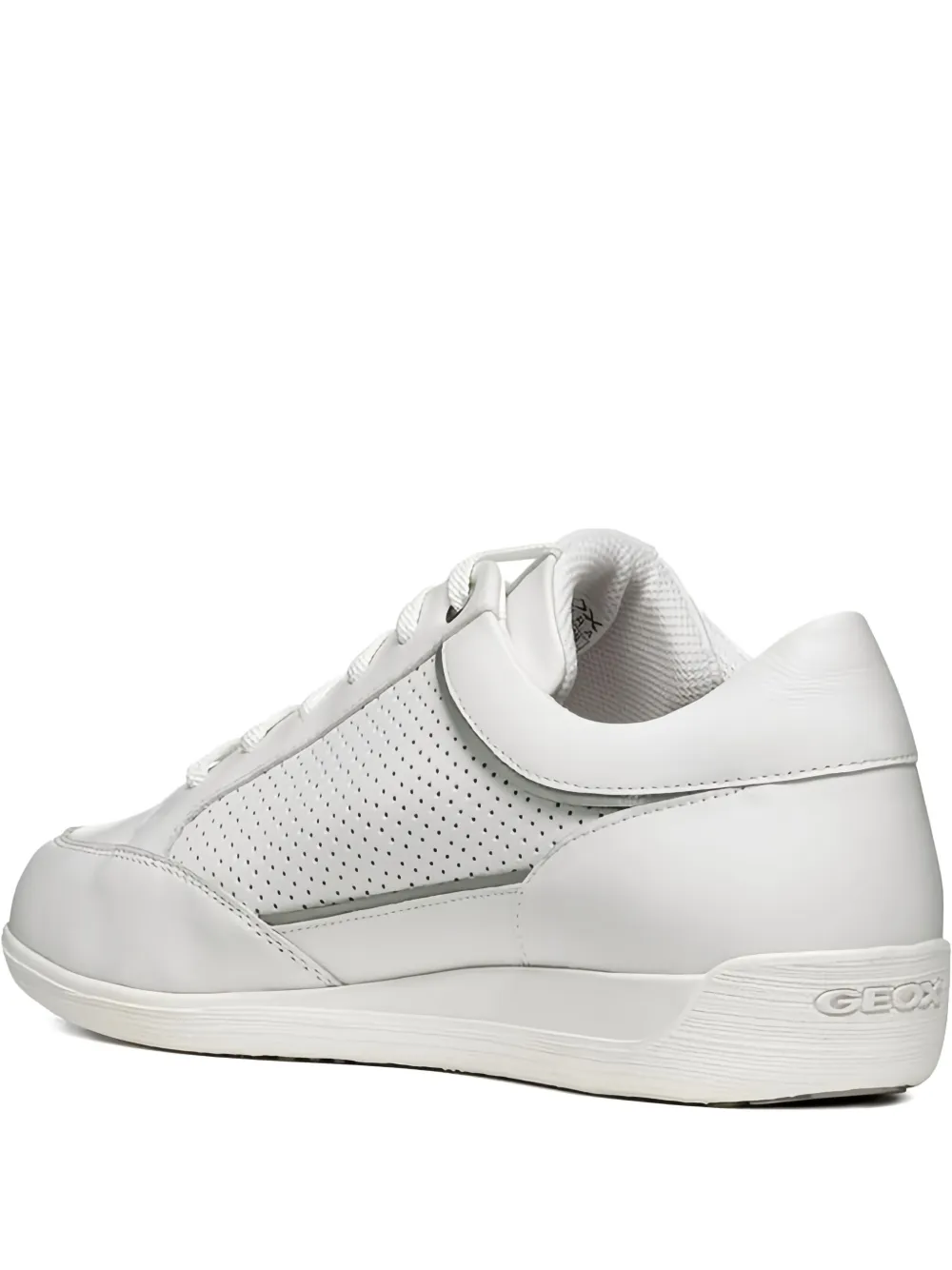 Geox Myria Perforated Leather Sneakers In White