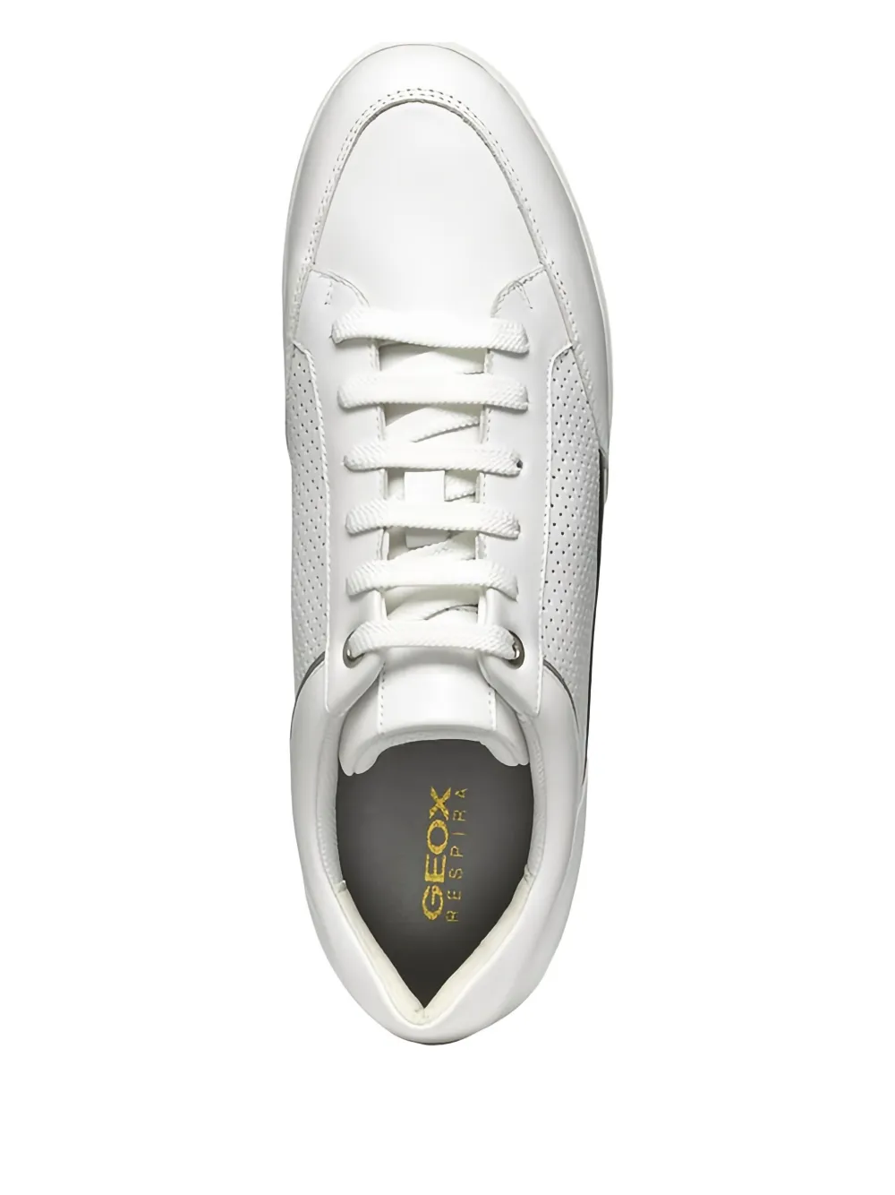 Geox Myria Perforated Leather Sneakers In White