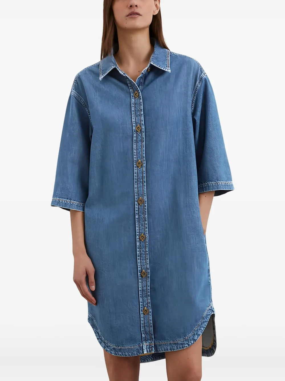 Marc O'Polo Denim blousejurk Blauw