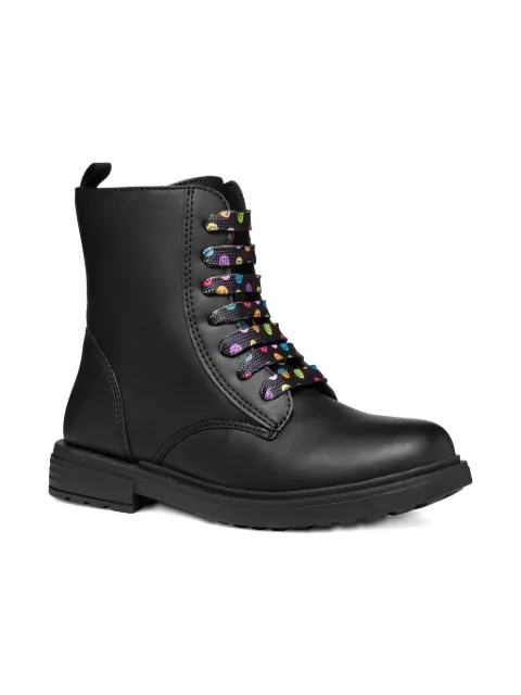 Geox Kids colourful-embroidered lace-up ankle boots