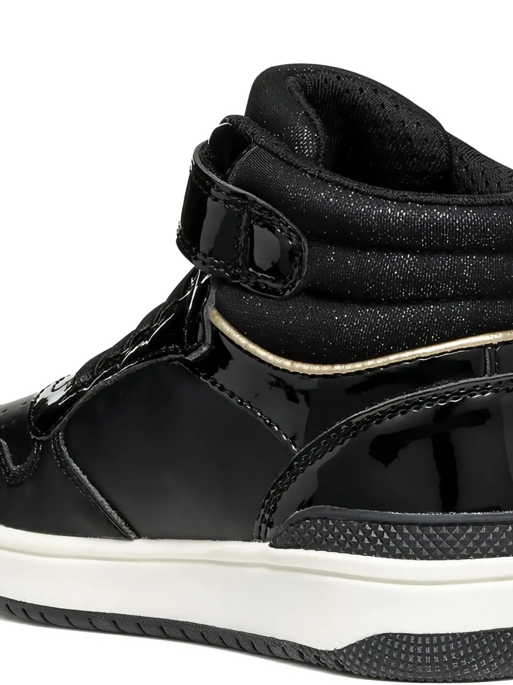 Geox Kids Washiba patent high-top sneakers Black