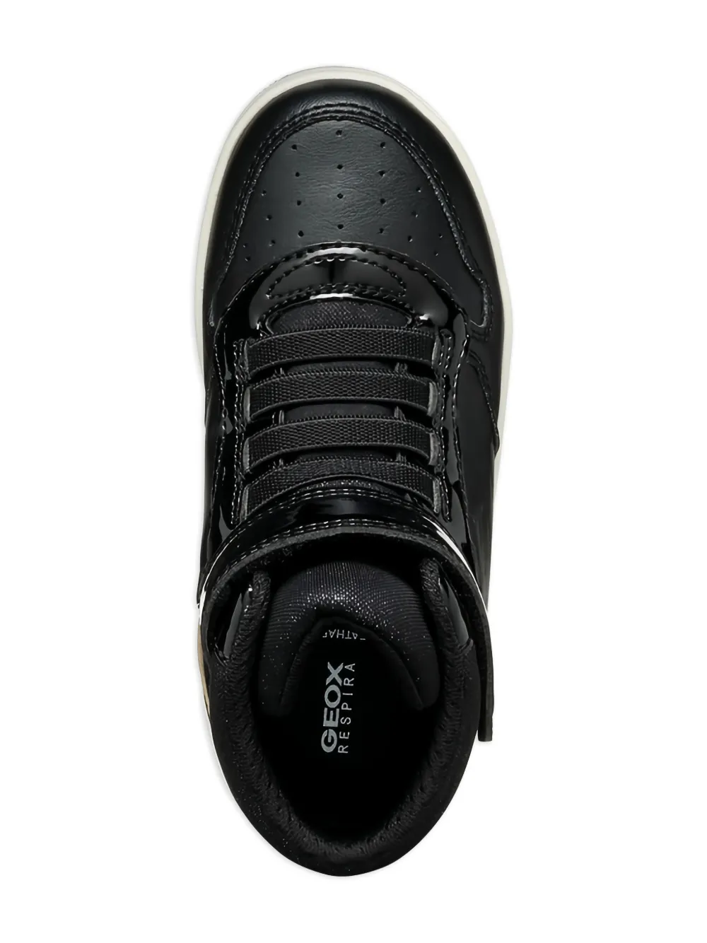 Geox Kids Washiba patent high-top sneakers Black