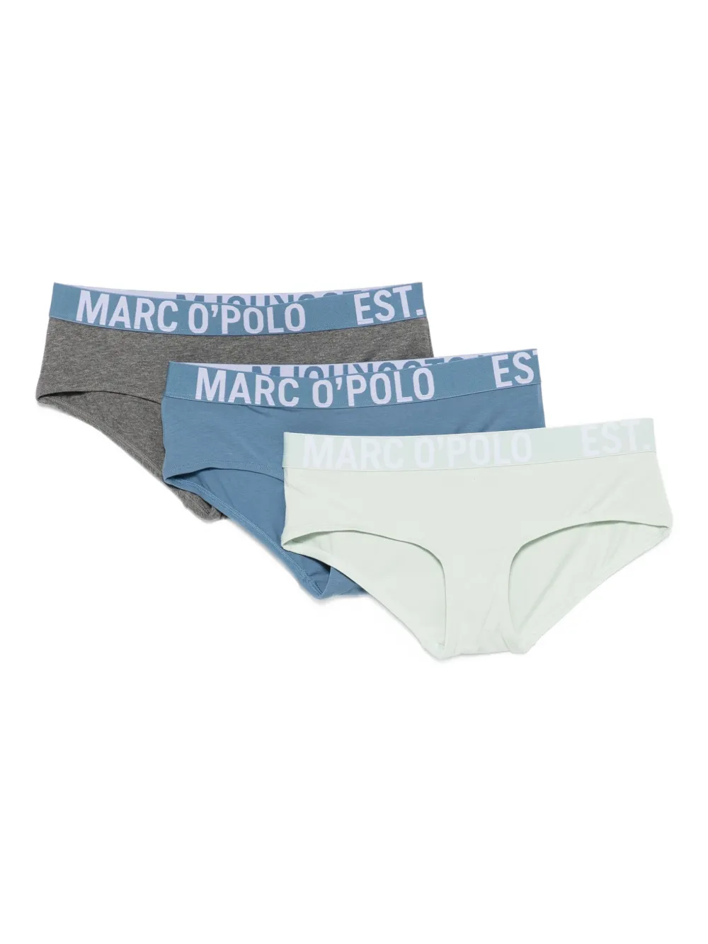 Marc O'Polo Drie slips met logoband Grijs