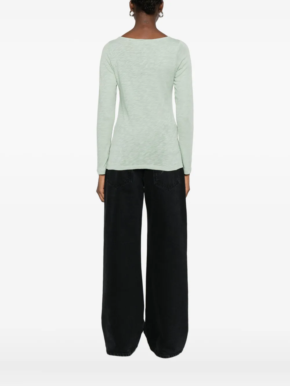 Marc O'polo Round-neck Long-sleeve Top In Green
