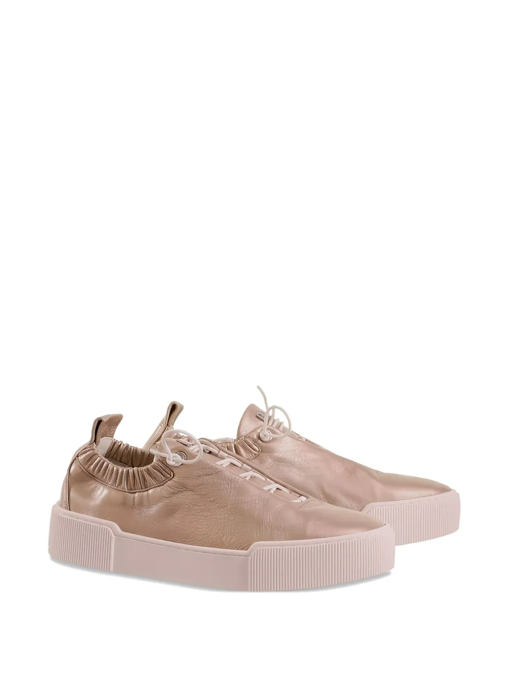 Hogl Pure gathered elastic-ankle sneakers Gold