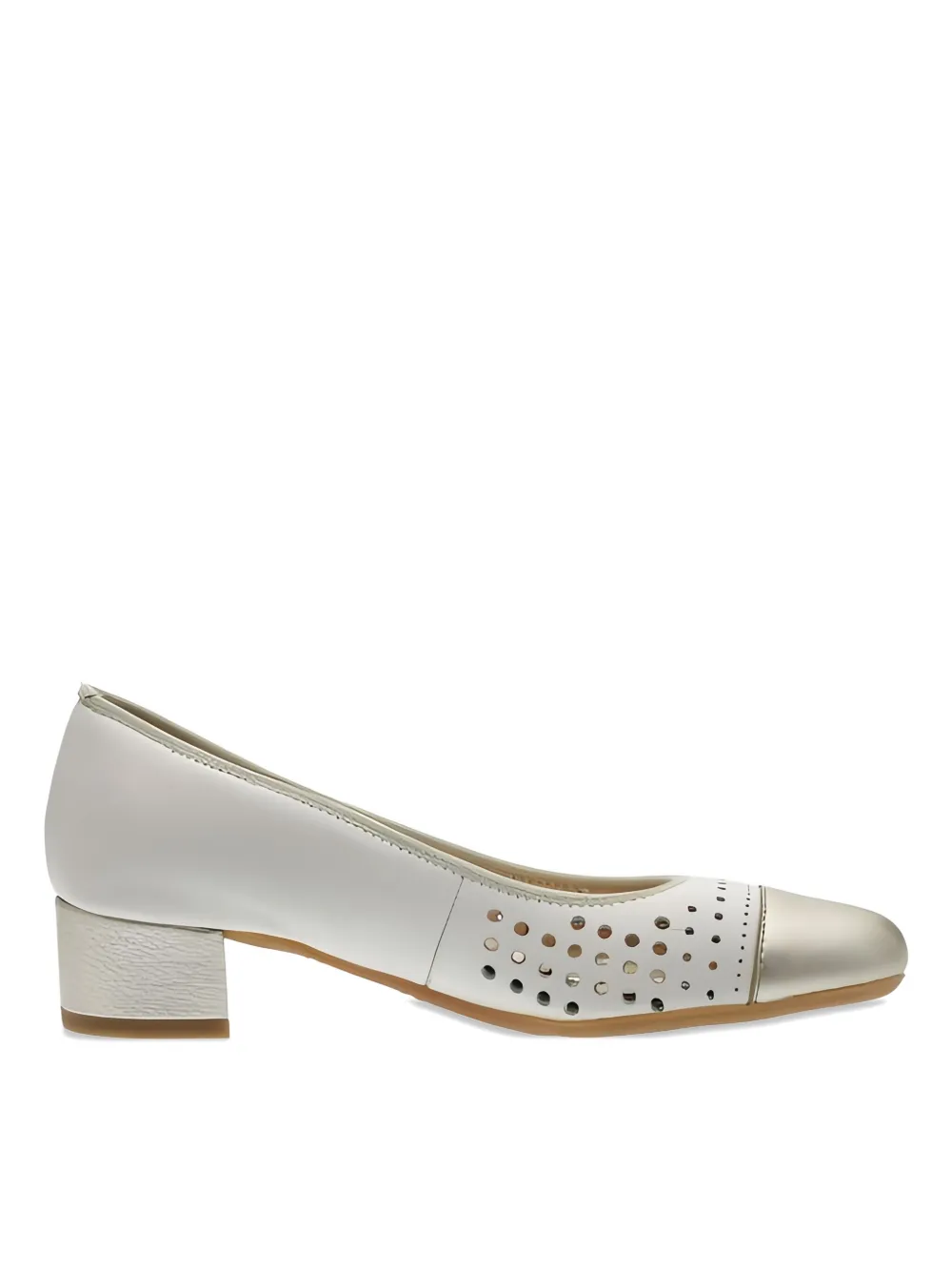 ARA Nizza geperforeerde leren pumps Beige