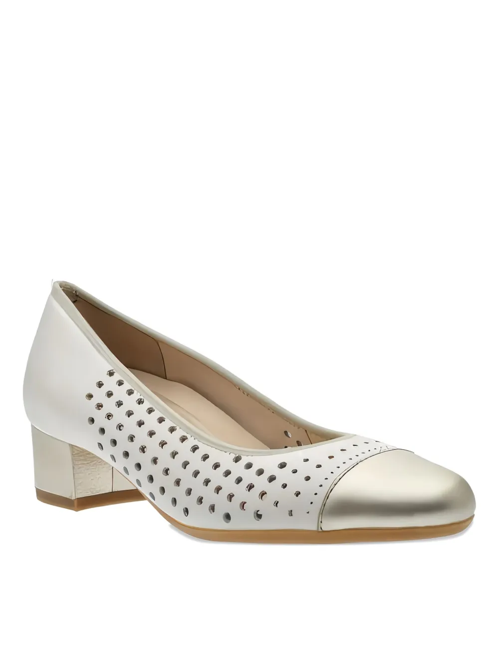 ARA Nizza geperforeerde leren pumps Beige