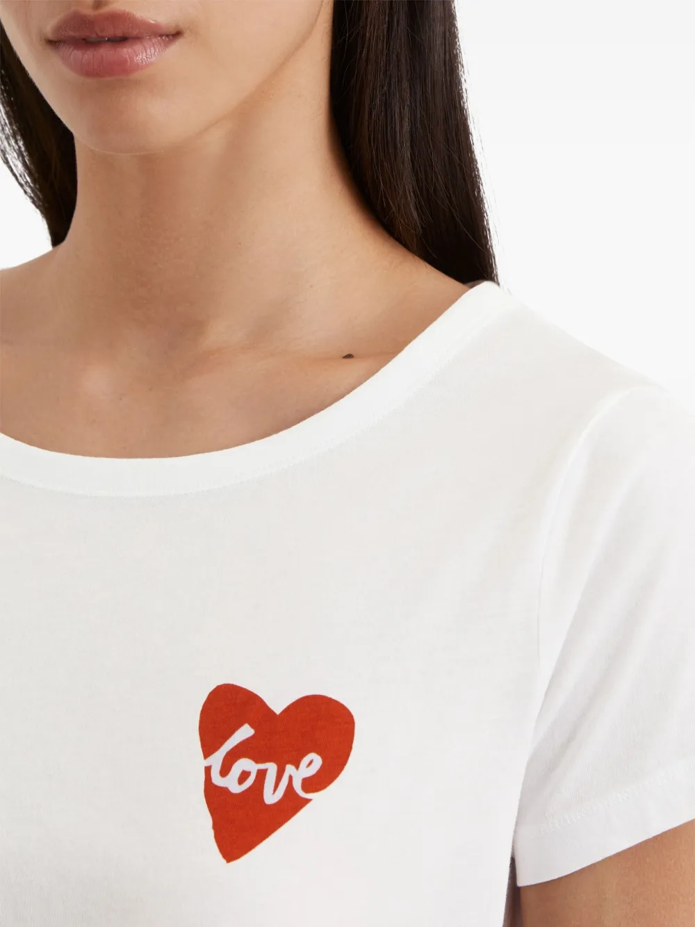 Marc O'polo Heart-print Cotton T-shirt In White