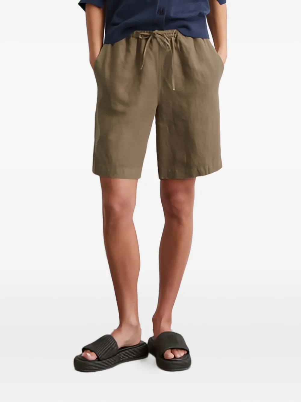 Marc O'Polo drawstring-waist linen shorts | Brown | Image 1