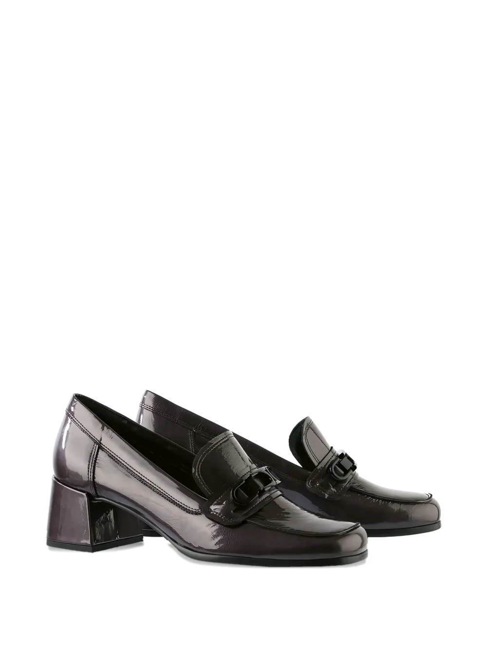 Hogl Helen block-heel patent loafers - Zwart