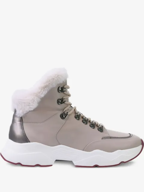 Hogl Luis faux fur-trimmed lace-up boots