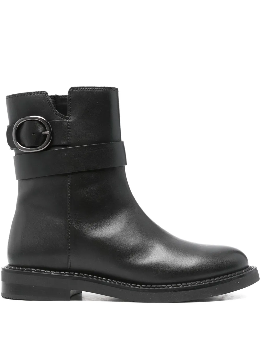Geox buckle-detail leather boots Black