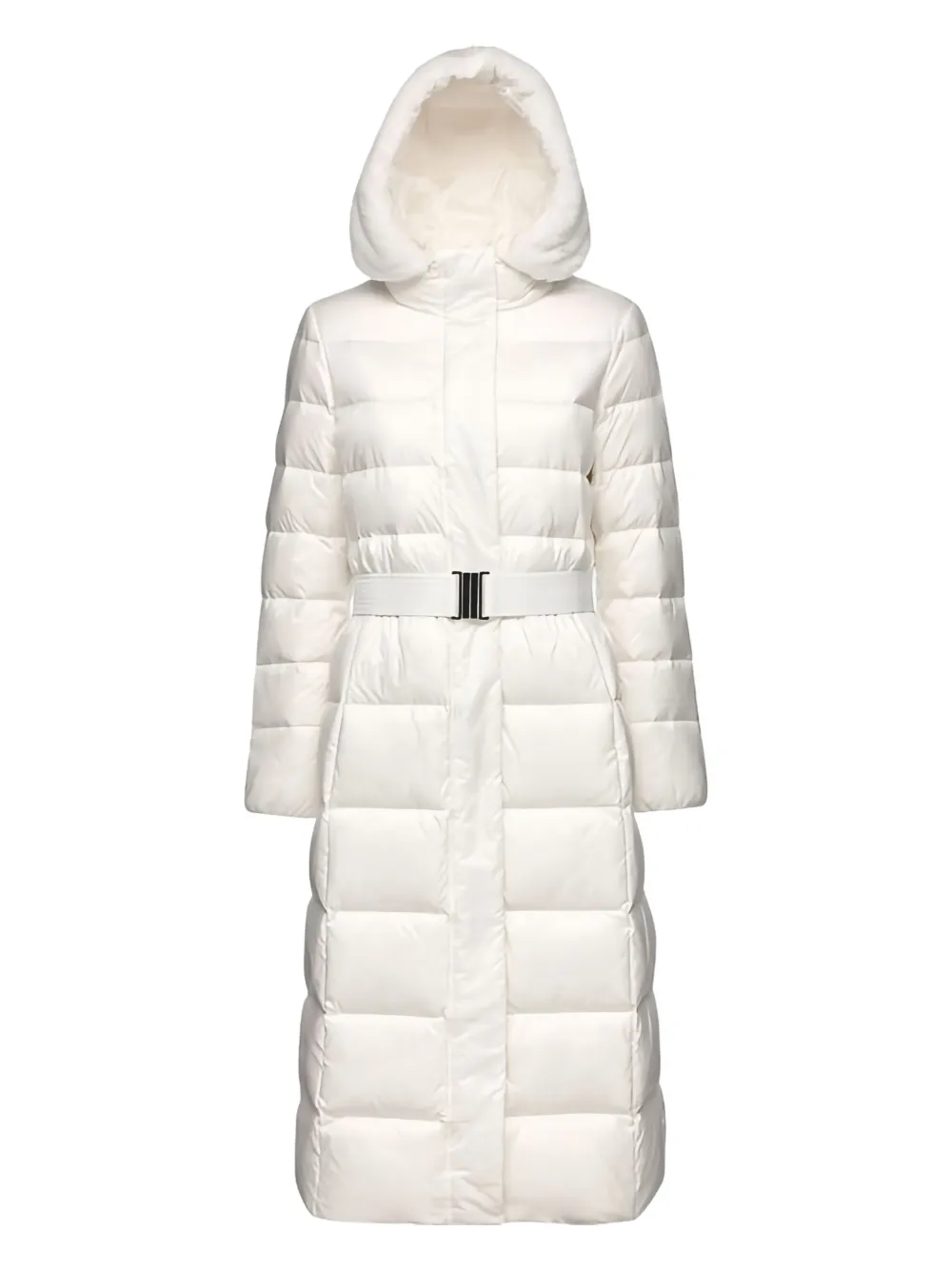 Geox Pheby hooded belted puffer coat | White | Image 1