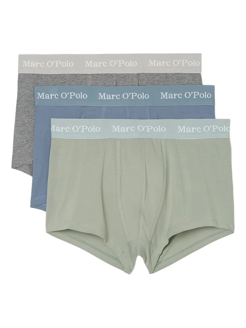 Marc O'Polo Drie boxershorts met logoband Grijs