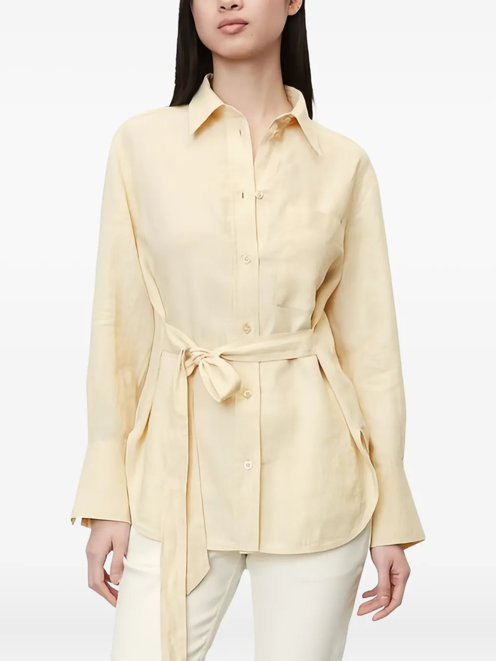 Marc O'Polo belted button-up shirt - Beige