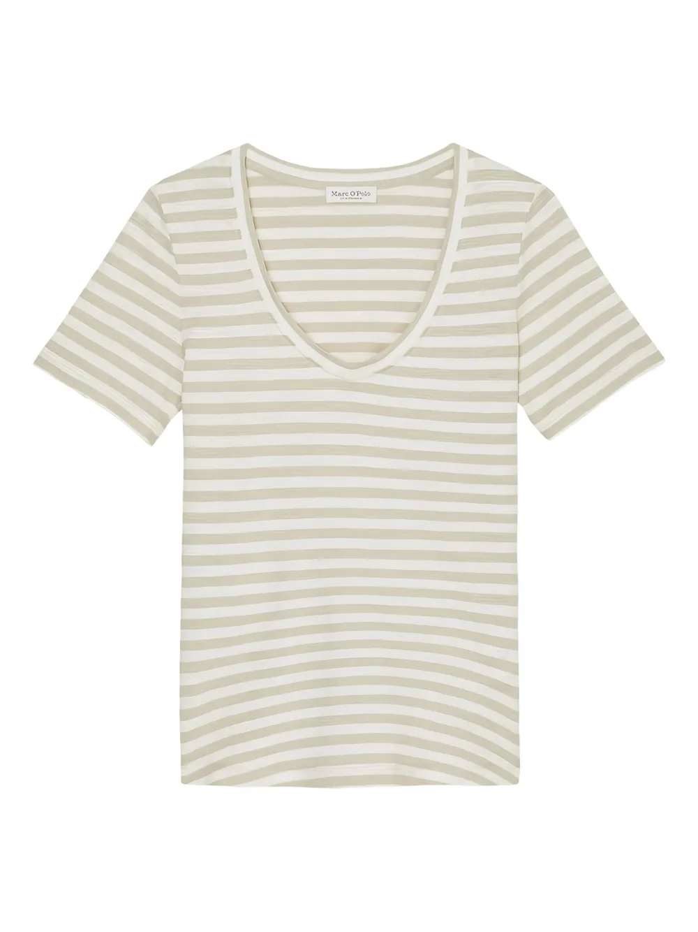 Marc O'Polo V-neck striped T-shirt | Neutrals | Image 1