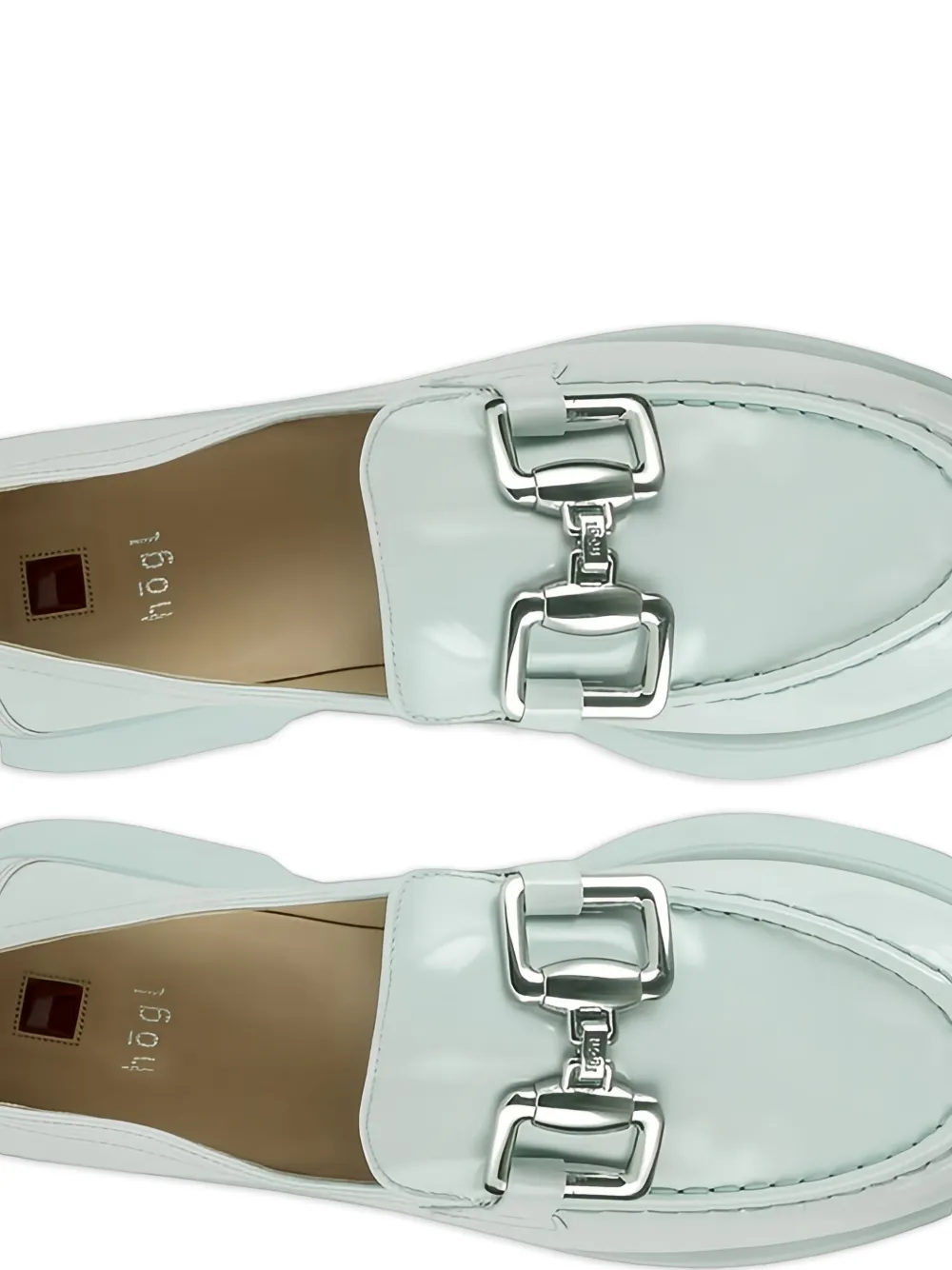 Hogl Max patent-leather horsebit loafers Blue