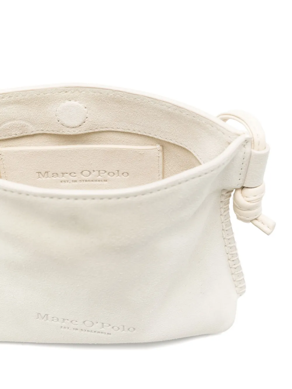 Marc O'Polo Geknoopte suède crossbodytas Beige